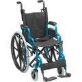 Drive Medical Drive Medical WB1400-2GJB Wallaby Pediatric Folding Wheelchair, 14" Seat, Jet Fighter Blue WB1400-2GJB